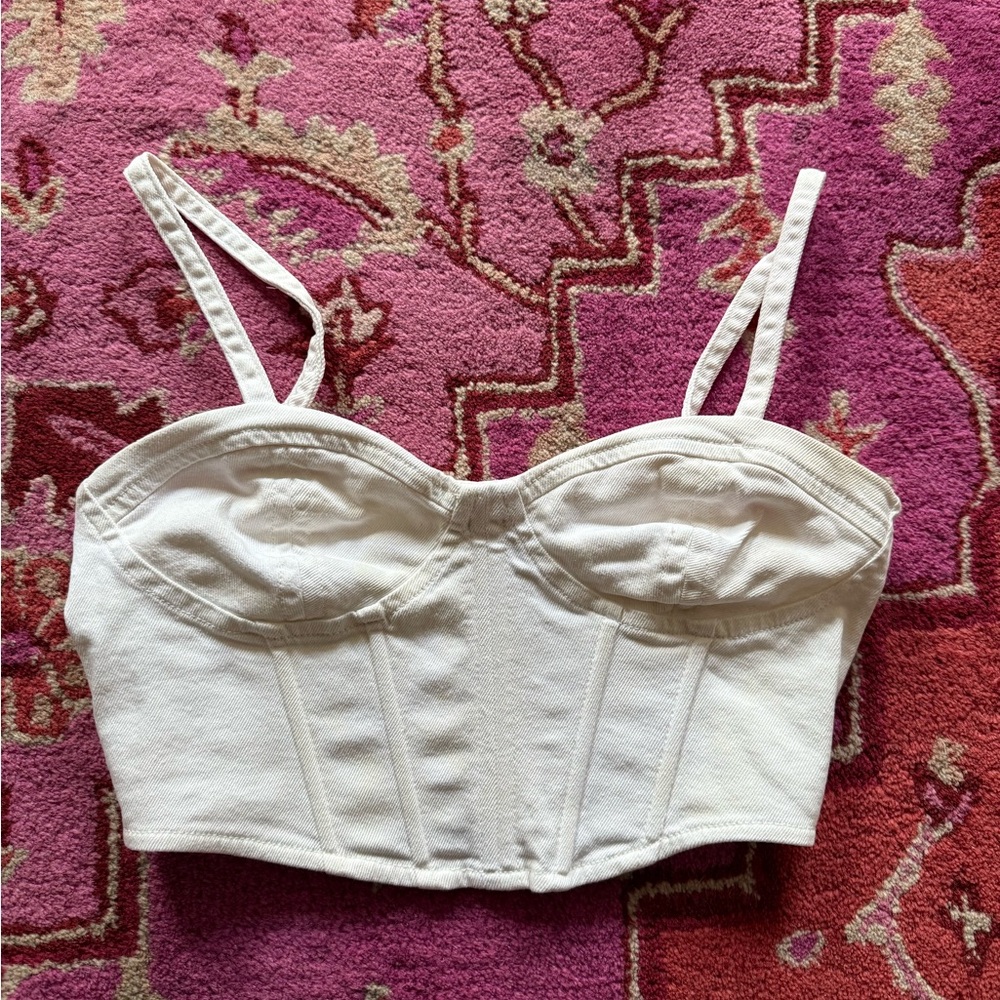 Zara Denim Corset Top